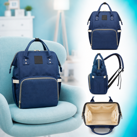 Рюкзак EasyFit BabyCare для мами та дитячих речей, темно-синій INS-200 фото
