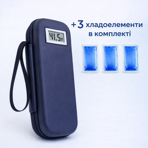 Термочохол для зберігання речей що потребують холода, синій колір та 3 пакети холоду 180 фото