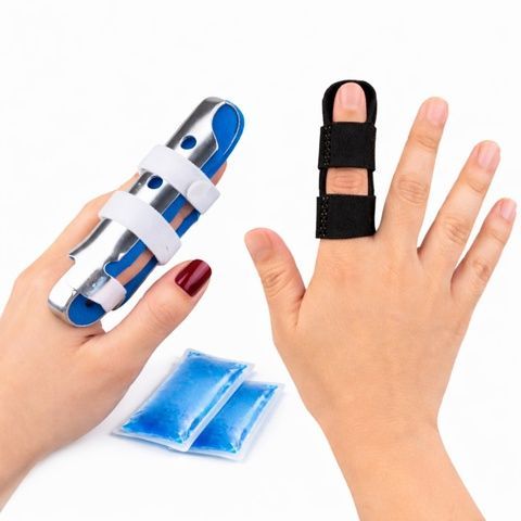 Набір для фіксації пальця та комфорту: шина, м&rsquo;який фіксатор і гелеві охолоджуючі пакети 422 фото