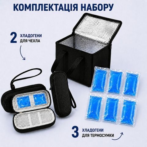 Дорожній набір для контролю температури &ndash; компактна термосумка, чехол і 5 охолоджуючих елементів 471 фото