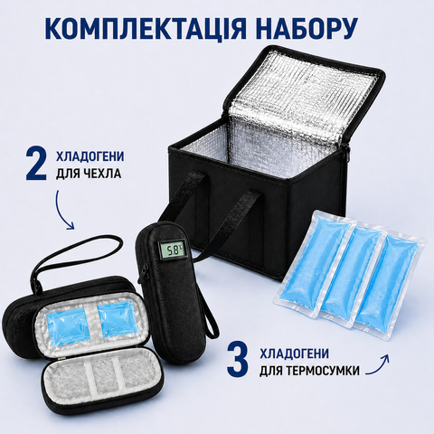 Комплект для збереження температури у спеку &ndash; чехол з дисплеєм і термосумка з охолодженням 474 фото